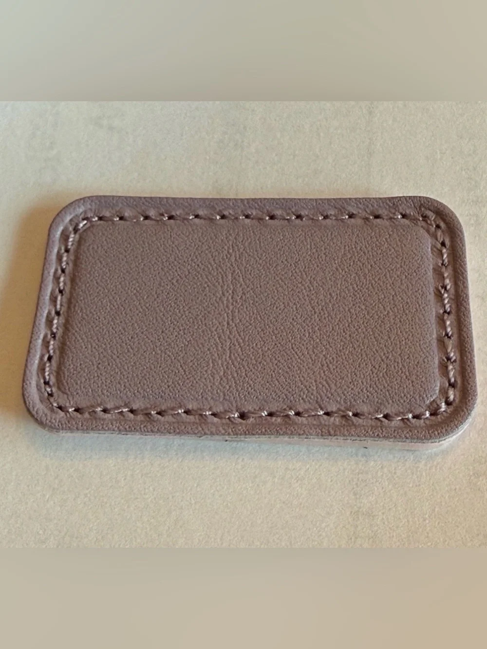 NEW Tumi Small 2” x 1-3/16” Leather Monogram Patch - LAVENDER color